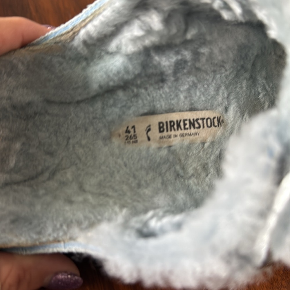 Birkenstock Arizona shearling suede leather light blue - Picture 6 of 7
